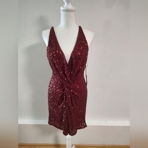 ASTR the Label Sequin Twist Front Minidress Nwt